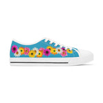 Turquoise Daisy Flower Chain Women's Low Top Sneakers