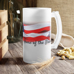 Land of the Free Frosted Glass Beer Mug