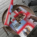 Red BackGround American Wildlife Gift Wrap Papers