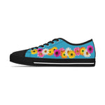 Turquoise Daisy Flower Chain Women's Low Top Sneakers