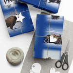 Blue Background American Wildlife Gift Wrap Papers
