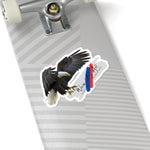 Bald Eagle Kiss-Cut Sticker — American Eagle with WearUSArt Logo