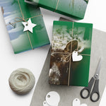 Green Background American Wildlife Gift Wrap Papers