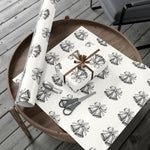 Holiday Bells Black & White Gift Wrap Paper — Elegant Christmas Wrapping Sheets