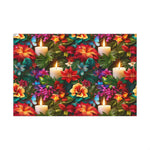Flower and Candle Gift Wrap Papers