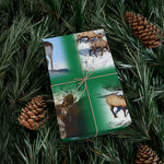 Green Background American Wildlife Gift Wrap Papers