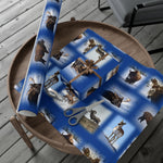 Blue Background American Wildlife Gift Wrap Papers