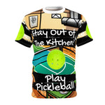 Stay Out of the Kitchen Play Pickleball All Over Print T Unisex Cut & Sew Tee