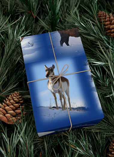 Blue Background American Wildlife Gift Wrap Papers