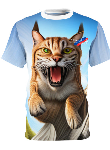 Artistic Bobcat T-Shirt Unisex Cut & Sew Tee (AOP)