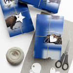 Blue Background American Wildlife Gift Wrap Papers